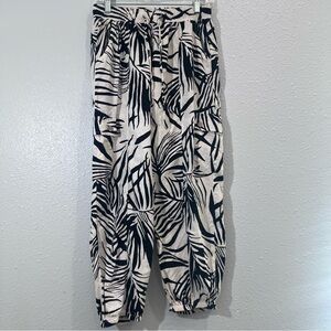Rachel Zoe Black and white Printed Track Pants Sz Small